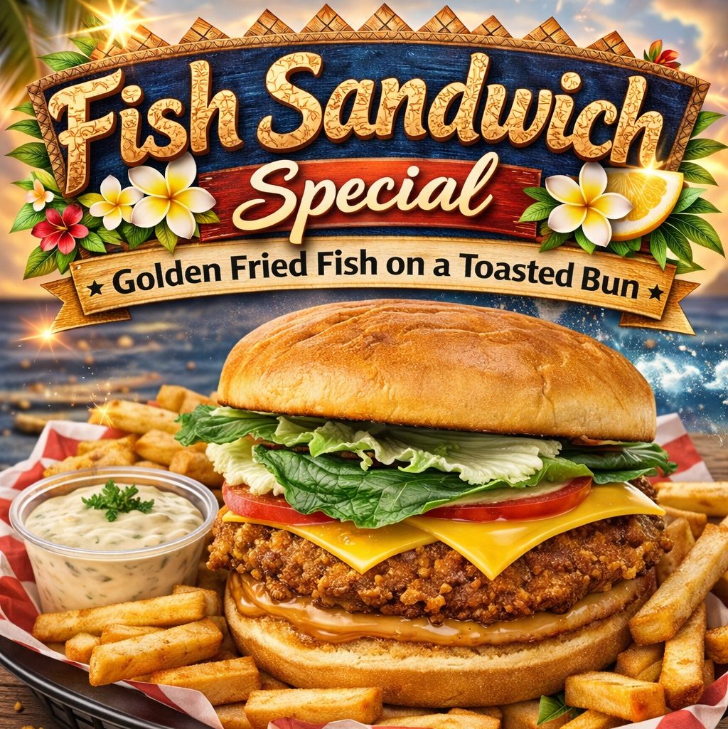 Fish Sandwich With Fries.