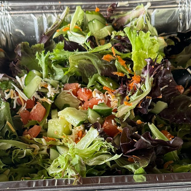 Toss salad 1/2 pan.
